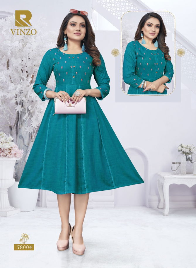 Raashi Vinzo Rayon Regular wear Latest Anarakali Kurti Collection